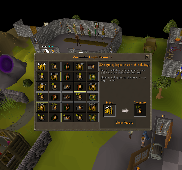 Thirty days of login rewards